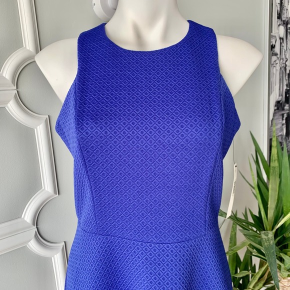 Adorne Sleeveless Scuba Knit Flare Mini Dress in Blue Size 8 - Picture 2 of 9